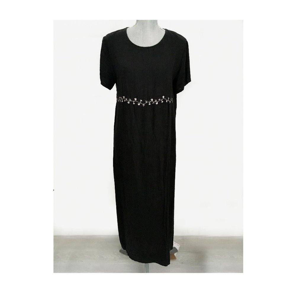 Bloomingdales Studio Linen Black Women's Dress